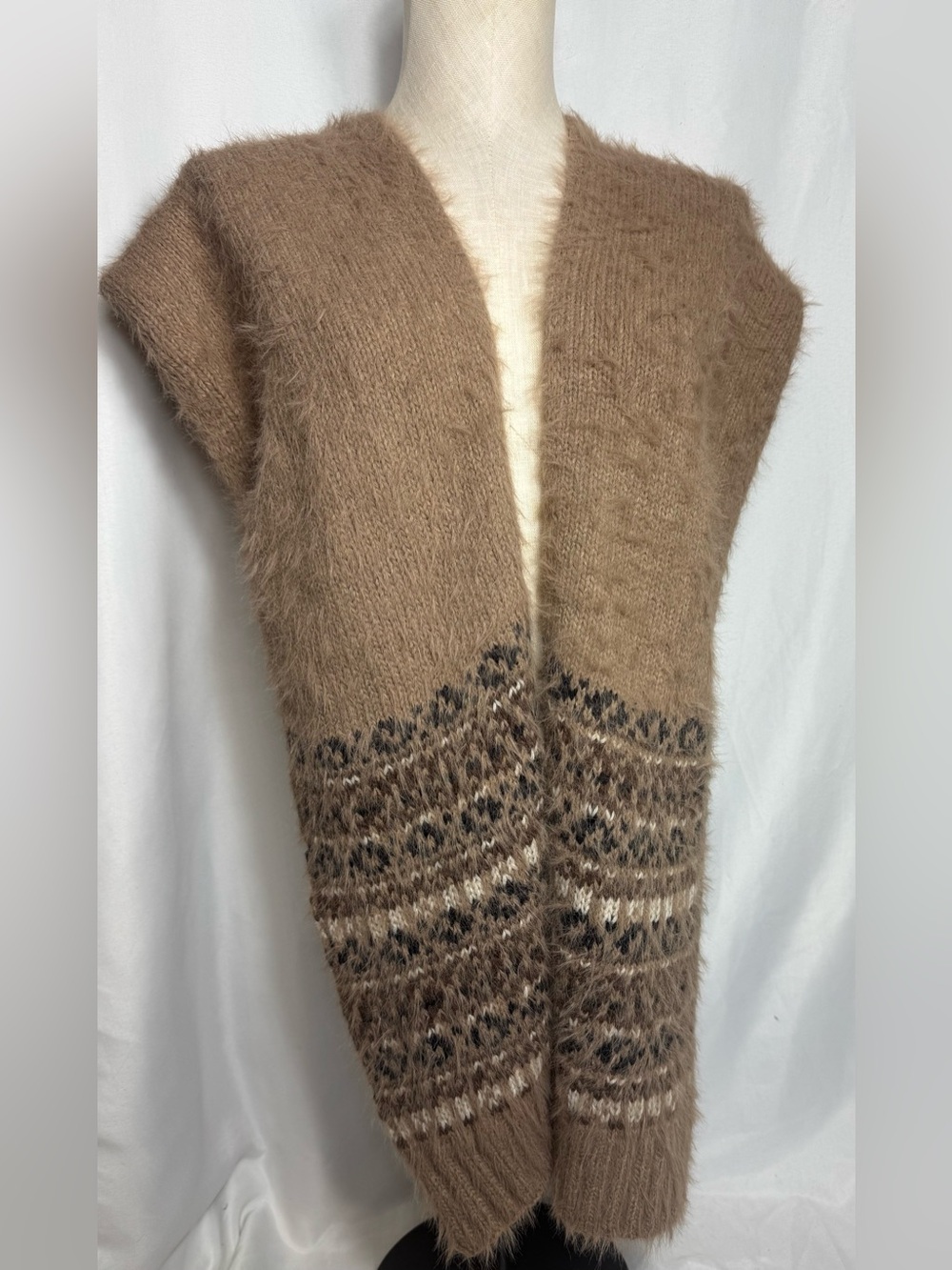 Coco + Carmen wool blend Cozy Brown Fuzzy Knit Women's scarf NWT